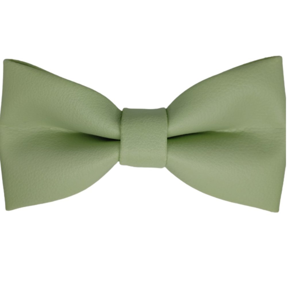 Mint Leather handcrafted bow tie, custom Mint Leather bow tie , Leather bow tie